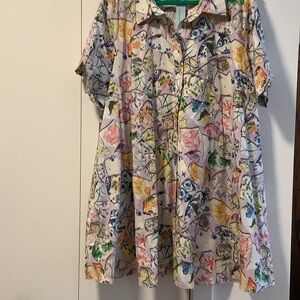 Anthropologie Floral Print Dress/Top Size 3X NWT see close up pics